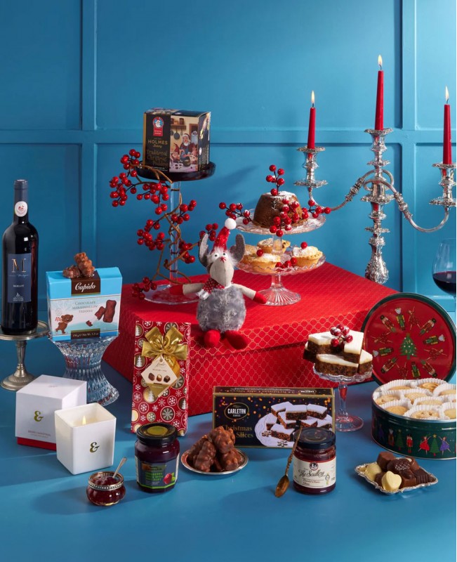 Christmas Day Essentials (With Wine) Gift Basket